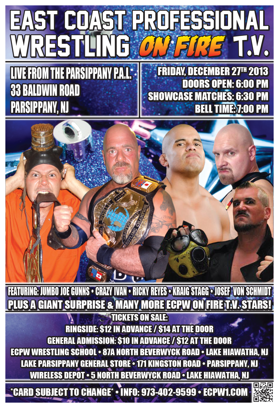 Upcoming Events: Friday, December 27th, 2013 (Parsippany, NJ)...A Giant ...